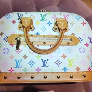 Louis Vuitton Monogram Multicolor Alma PM Hand Bag White